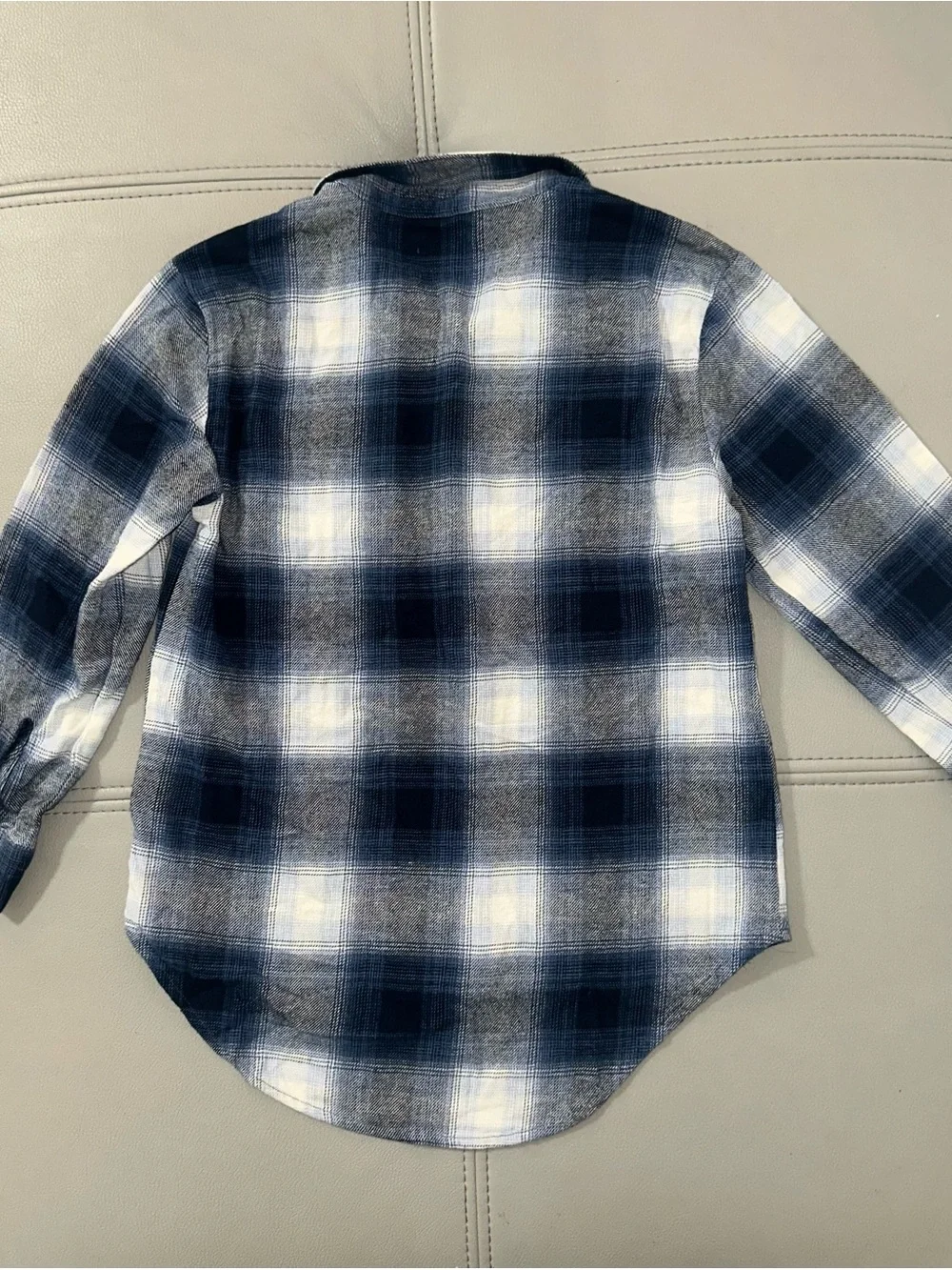 Old Navy Navy and White Plaid Button-Down Shirt for Kids